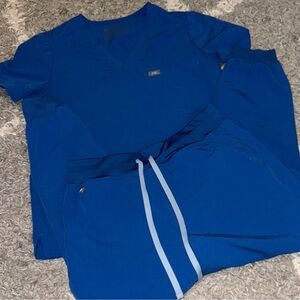 Figs Royal Blue L Scrub Set